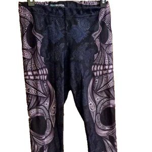gearbunch leggings womans medium squat proof skulls purple activewear gym